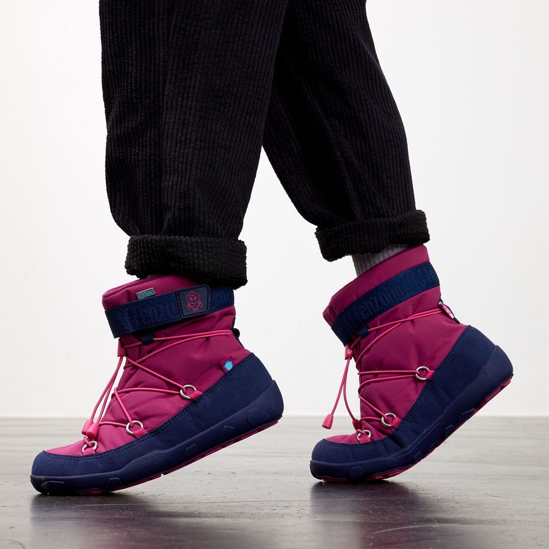 Dětské barefoot sněhule Affenzahn Snow Boot Vegan Snowy Flamingo