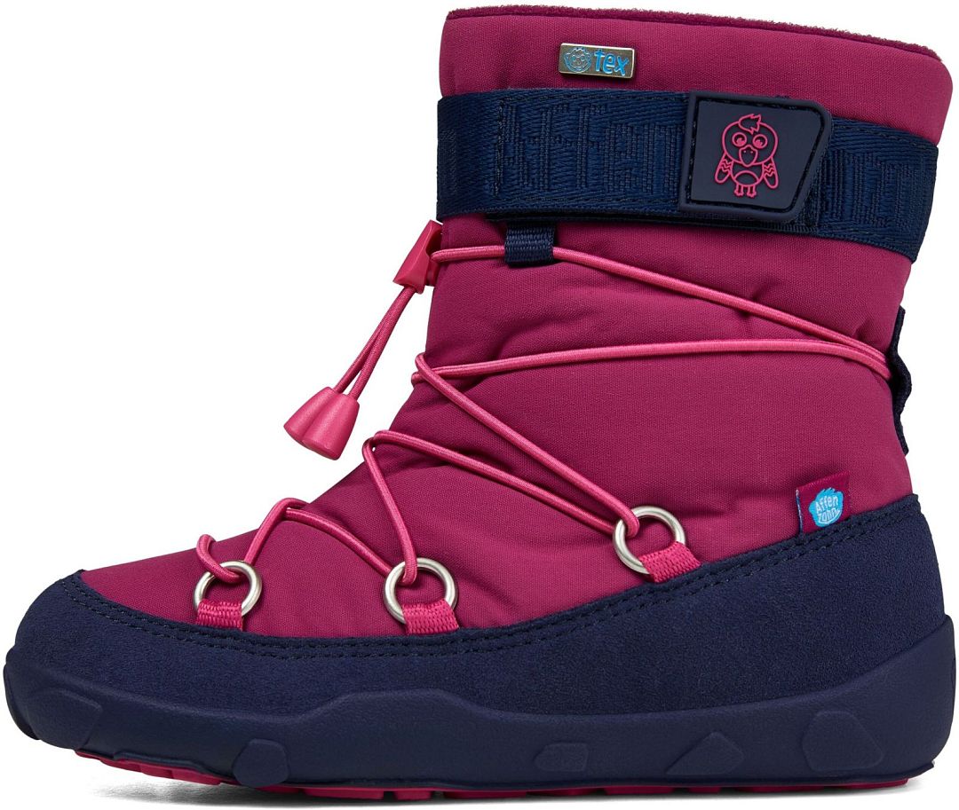 Dětské barefoot sněhule Affenzahn Snow Boot Vegan Snowy Flamingo