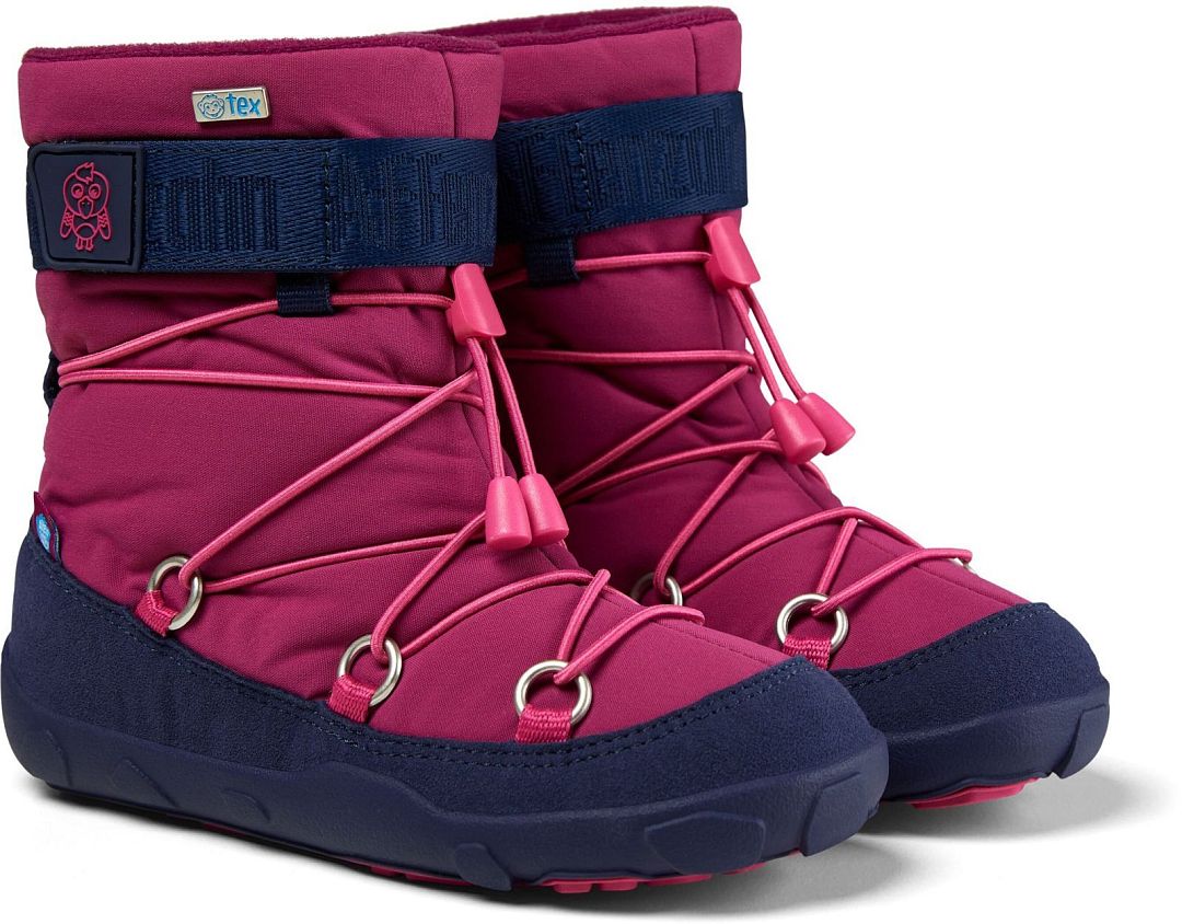 Dětské barefoot sněhule Affenzahn Snow Boot Vegan Snowy Flamingo