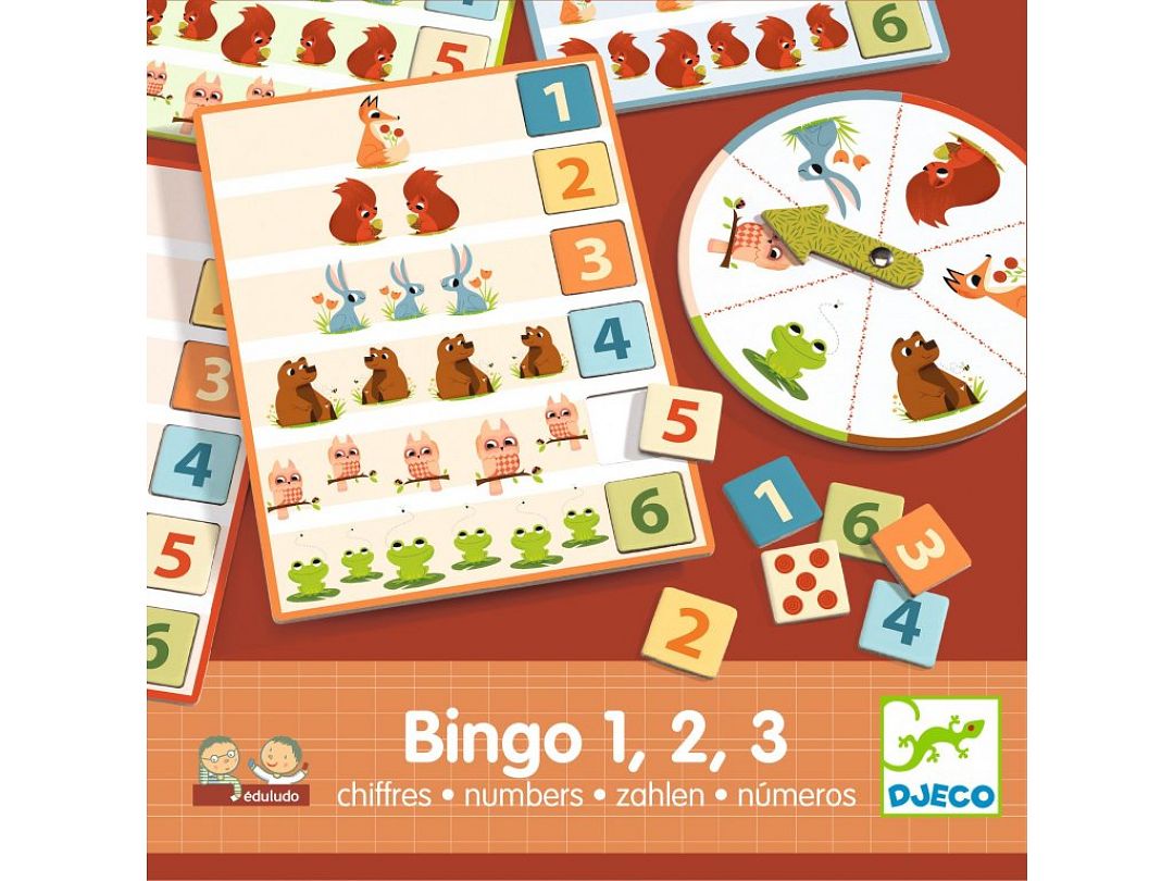 DJECO Edukativní hra Eduludo Bingo 1, 2, 3